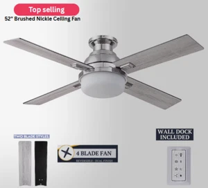 Prominence Home Kyrra 52-in Brushed Nickel Ceiling Fan - Picture 1 of 5