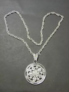 Collar de cadena de metal con medallón giratorio Bling Jewellery LIQUIDACIÓN - Imagen 1 de 3