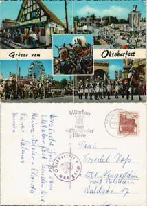 Ansichtskarte München Oktoberfest Zelt, Einzug - Feststempel 1966