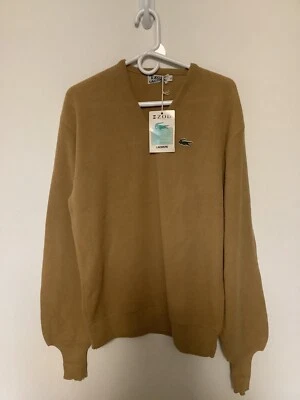 Suéter Vintage IZOD Lacoste Para Hombre Marrón Cuello en V Talla XL NUEVO CON ETIQUETAS Hecho en EE. UU. Foto 1 de 4