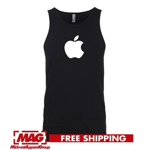 APPLE BLACK TANK TOP Logo Tech Computer Geek OSX Mac iPod iPad Tee Shirt - Bild 1 von 3
