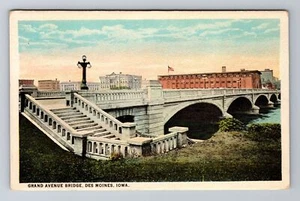 Des Moines IA-Iowa, Grand Avenue Bridge, Antik, Vintage Souvenir Postkarte - Bild 1 von 2
