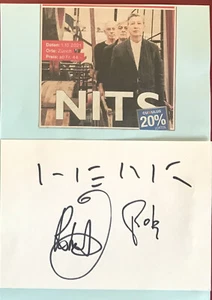 Nits Dutch pop band autograph signed 4"x6" card w. picture - Picture 1 of 1
