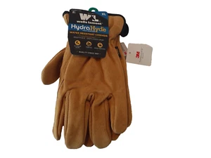 Wells Lamont Black Brown Water Resistant Leather Hydrahyde Men’s XL Gloves - 3M - Picture 1 of 1