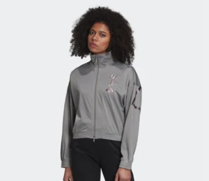 Adidas Women's Large Logo Track Jacket FS7227 Size Large New With Tags Grey - Picture 1 of 7