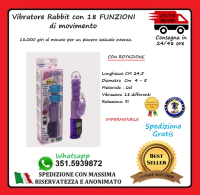 VIBRATORE RABBIT DOPPIO ORGASMO SEXY SESSO VAGINALE CLITORIDE TOYS FALLO DILDO - Bild 1 von 2