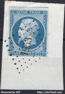 FRANCE 25c BLEU N° 10 AVEC OBLITERATION PC 1953 MELLE SUR BERONNE DEUX SEVRES - Picture 1 of 2