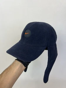 Vintage Nike Trapper Fleece Swoosh Ear Flap Gorpcore Adjustable Winter Hat Cap - Picture 1 of 21