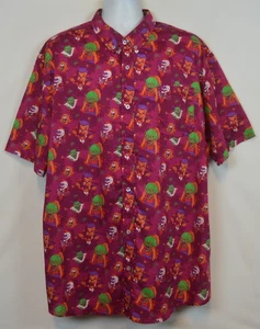 Goosebumps Creeping Co Shirt Mens 3XL Short Sleeves Button Front Multicolor Red - Picture 1 of 9