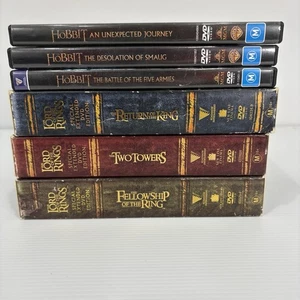 The Lord Of The Rings Trilogy Special Extended DVD Plus The Hobbit Trilogy DVD - Picture 1 of 24