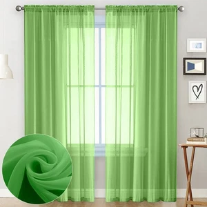 Tulle Mesh Sheer Curtain Shutter Screening Yarn Voile Room Door Valance Drape - Picture 1 of 7