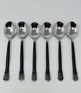 Gourmet Settings AVALON BARCELONA Stainless Flatware Set of 6 Soup Spoons 8-1/8" - Picture 1 of 7
