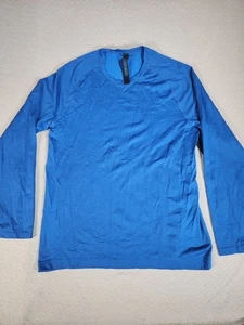 Lululemon Metal Vent Tech Long Sleeve Shirt Men Size L Blue Athletic Stretch - Picture 1 of 7