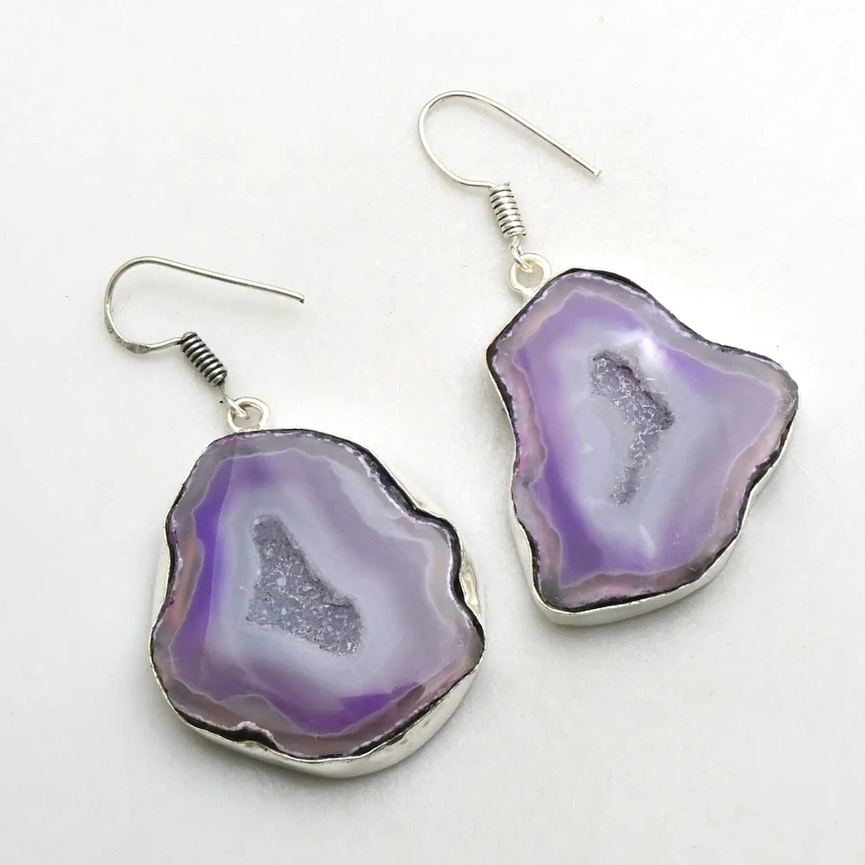 Solar Agate Gemstone Handmade Drop Dangle Earrings Jewelry For Women 2" AE-90787 - Image 1 of 1