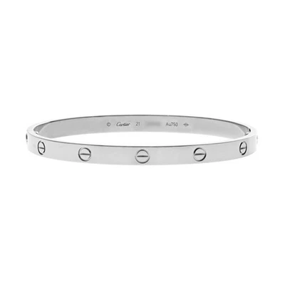Pulsera Cartier Love de segunda mano - talla 21 oro blanco Foto 1 de 4