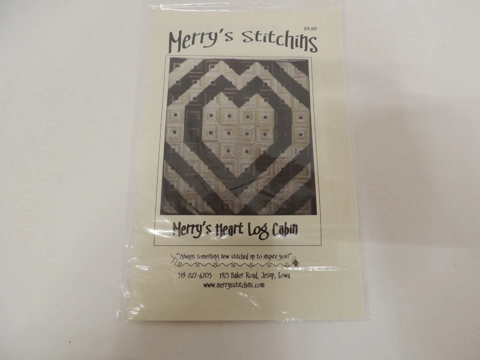 Merry's Stitchins, Heart Log Cabin - Image 1 of 1