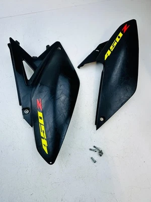 Suzuki RMX450Z 2017 lado izquierdo derecho paneles de plástico cubiertas escape placa de plástico Foto 1 de 4