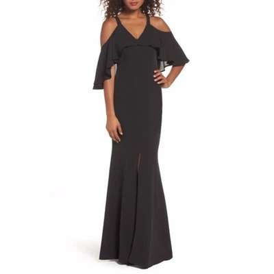 Nuevo Jay x JayGodfrey Talla 2 Negro Naomi Vestido Hombro Frío Largo Largo Completo Foto 1 de 4