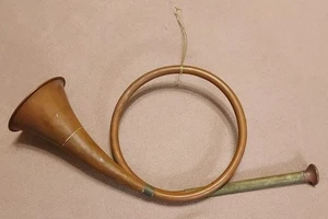 Vintage Kupfer & Messing Französisch Horn 11,5" Weihnachten Urlaub Dekor - Bild 1 von 7