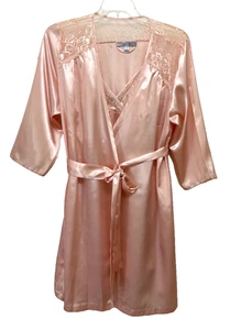 Camisón Morgan Taylor Intimates 2 Piezas Bata y Chemise Talla L& XL Rosa Cinturón - Imagen 1 de 10