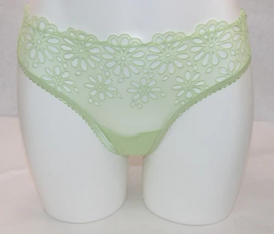 Victoria's Secret Eyelet Floral Mesh Strappy String Thong Panty Green Size L NEW - Изображение 1 из 4