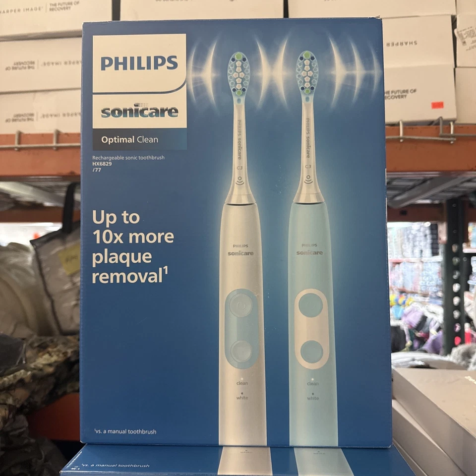 Philips Sonicare Optimal Clean Juego de 2 cepillos de dientes sónicos recargables HX6829/77 Foto 1 de 1
