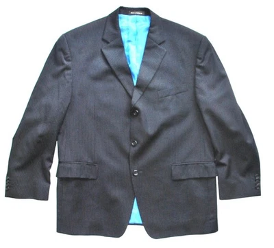 MEN MICHAEL CORS BLACK STRIPED SINGLE BREASED 3 BUTTON FRONT JACKET 44S - Image 1 of 4