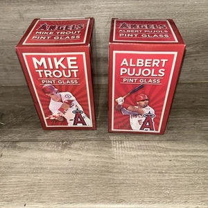 Anaheim Angels Pint Glass Set MIKE TROUT & ALBERT PUJOLS SGA's. - Picture 1 of 5