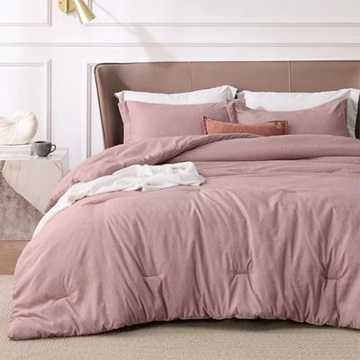  Comforter Set - Dusty Rose Soft Bedding for All Twin/Twin XL 26 - Dusty Rose Foto 1 de 4