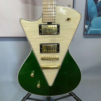 New Electric Guitar Left-handed Green soild body Gold Hardware - Image 1 of 4