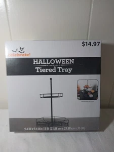 Spiderweb Metal Tiered Tray Halloween Way To Celebrate NEW - Picture 1 of 7