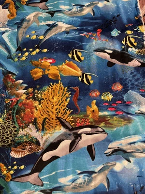 Under The Sea Cotton Fabric Yard David Textiles New  - Image 1 of 2