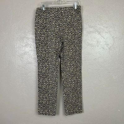 Pantalones rectos de leopardo Kim Rogers con control de barriga talla 10 Foto 1 de 4