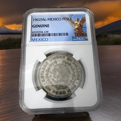 1962 Mo Mexico Silver Peso, NGC Genuine - Image 1 of 4