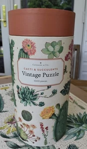 Cavallini & Co Vintage Cacti & Succulents 1000 Piece Puzzle Complete - Picture 1 of 11