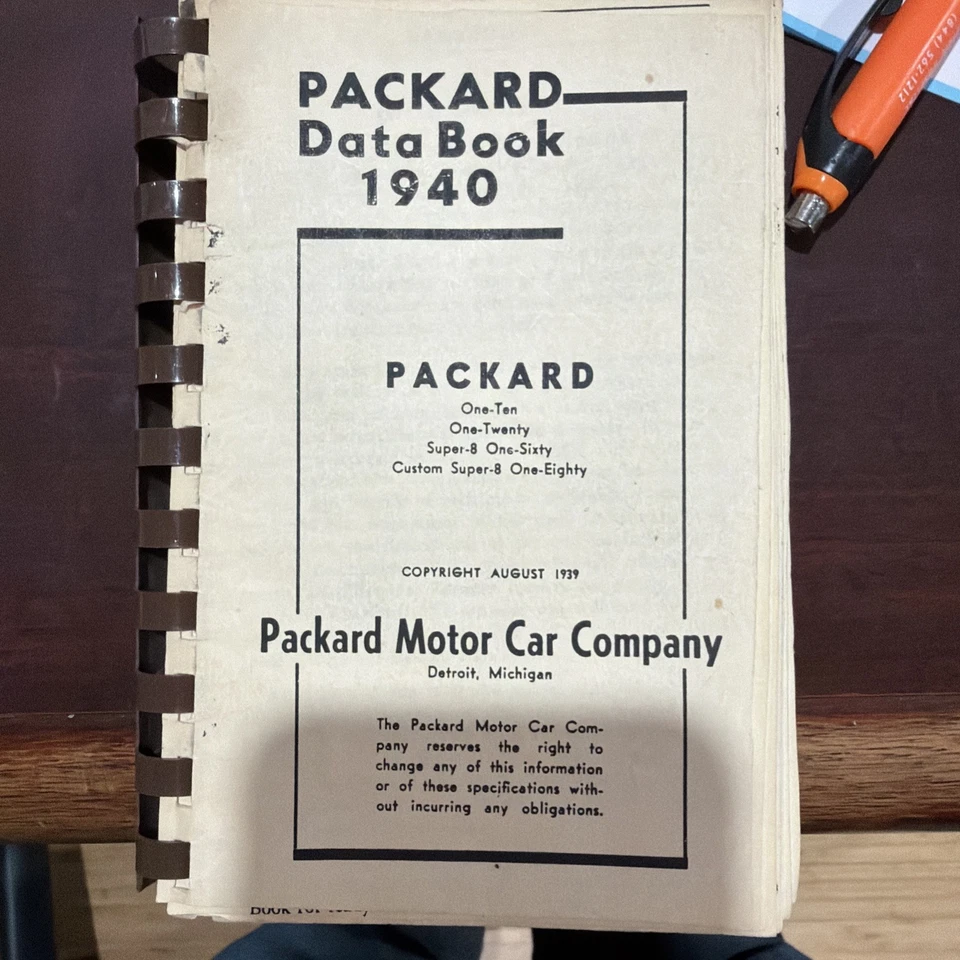 Packard Data Book 1940 Foto 1 de 1