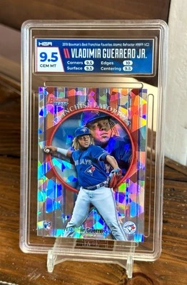 VLADIMIR GUERRERO JR. ATOMIC REFRACTOR RC PARALLEL HGA 9.5 2019 Topps Chrome - Image 1 of 2