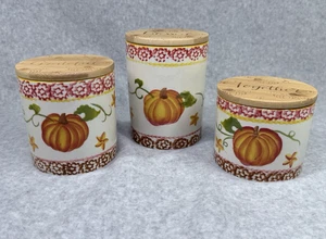 Temp-tations Old World Canister 3 Set Harvest Fall Leaves Acorn Thankful Harvest - Picture 1 of 10