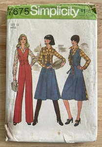 Vintage Nähmuster Simplicity 7675 Misses’ 70er Shirt Hose Wendeweste Gr. 12 - Bild 1 von 5
