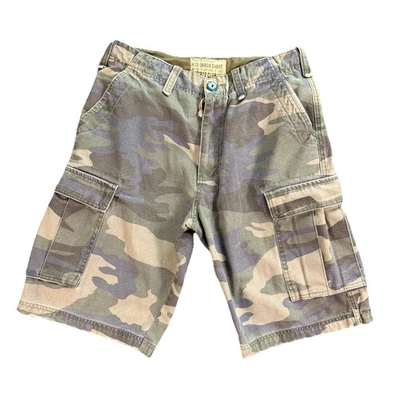 Pantalones Cortos Hollister Para Hombre 32 Verde Camuflaje Carga Algodón Sarga Informales 1922 De Colección Foto 1 de 4