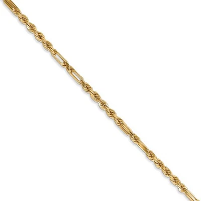 2.5mm, 14k Yellow Gold, Diamond Cut, Milano Rope Chain Necklace — 第 1/4 张图片