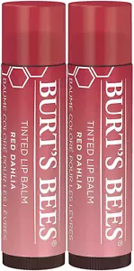 Burts Bees 100% Natural Tinted Lip Balm, Red Dahlia, 0.15 Oz, Pack of 2 - Picture 1 of 12