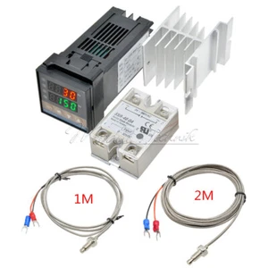 REX-C100 Digital PID Temperature Thermostat SSR-40DA K Type Thermocouple - Picture 1 of 51