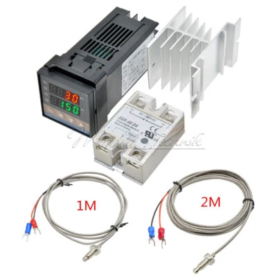 REX-C100 Digital PID Temperature Thermostat SSR-40DA K Type Thermocouple