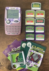 LEAPFROG IQUEST I QUEST PINK LEARNING SYSTEM W/ 3 FACE PLATES & 9 CARTRIDGES - Picture 1 of 7