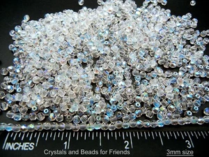 600 Preciosa Czech Glass Fire Polished Round Beads 3mm Crystal AB clear Aurora B - Picture 1 of 8