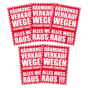 SPARPACK Plakat "Räumungsverkauf Alles muss raus!" DIN A1 AUSVERKAUF SALE - Bild 1 von 2
