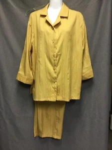 Ladies lightweight silky crinkles blouse and pant set. size SP - Picture 1 of 2