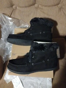 NEW Indigo rd. FOLEY, Black,Fleece lined, Lace up Ankle Boots Sz 8 - Picture 1 of 9