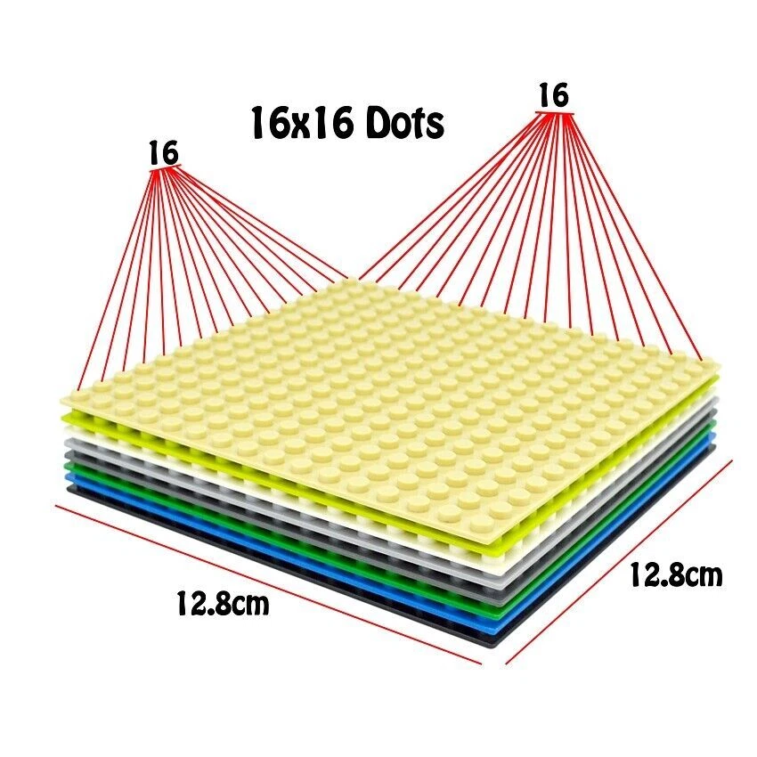 ELITE BAZAR Base Plate 16 x 16 Studs Dots Building Blocks Compatible With Most Major Brands
